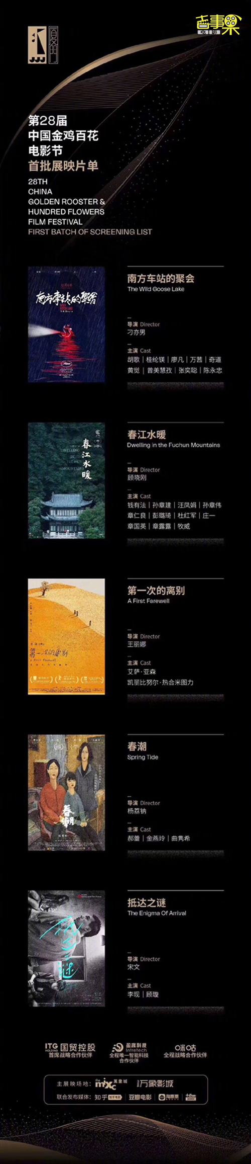 第28届金鸡百花电影节首批影展片单公布